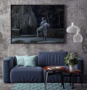 Cuchulainn and Ferdia at night